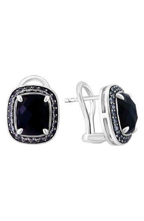Effy Sterling Silver Onyx & Topaz Stud Earrings in Black at Nordstrom Rack