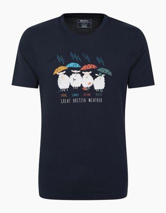 Mountain Warehouse Mens Mountain Warehouse Mens Great British Weather T-Shirt - Navy - Size: 46