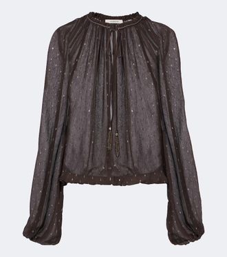 Jacques Wei Embellished sheer blouse