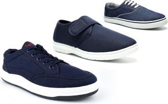 Generic Mens Canvas Shoes Mens Canvas Pumps Size 6 Boys Pumps Leisure Shoes Size 13 Comfort Shoe Textile Lining Lace Up Sizes 6-13 Navy Blue 10 UK