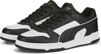 Puma Sneaker PUMA RBD GAME LOW, Damen, Gr. 42,5, schwarz-weiss (puma schwarz, puma wei&szlig;, puma team gold), Leder, Synthetik, Schuhe Sneaker