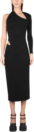 Versace Tessuto Jersey Opaco Jurk - Dames - Casual kleedjes - Zwart - L - Kleedjes