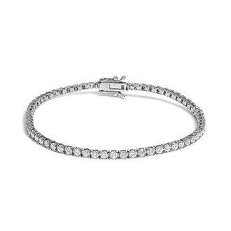 House of Brilliance 14K White Gold 3.00 Ctw Diamond Classic Standard 4 Prong Set Tennis Bracelet