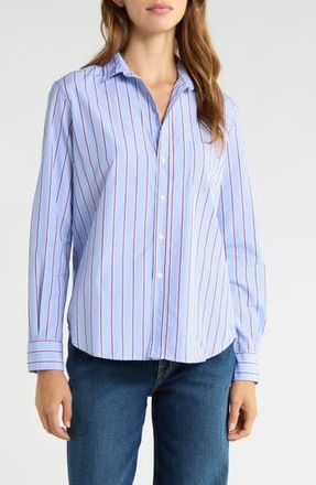 Frank & Eileen Eileen Relaxed Button-Up Shirt in Blue Red White Stripe at Nordstrom Rack, Size Medium