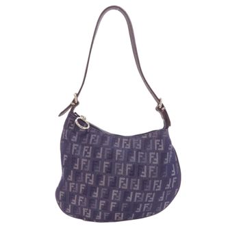 Fendi Zucchino Blue Canvas Tote Bag (Pre-Owned)