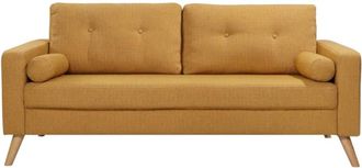 VENTE-UNIQUE.COM Sofá fijo poliéster 3 plazas amarillo 182x81cm