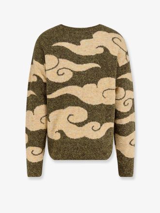 Woodbird Cloud Intarsia Sweater - Green