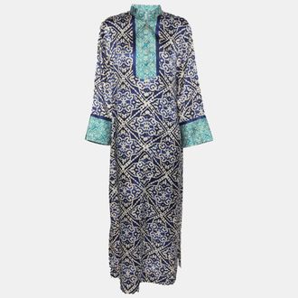 Oscar De La Renta Oscar De La Renta Multicolour Printed Satin Maxi Dress