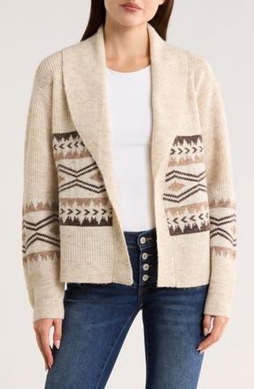Lucky Brand Shawl Collar Open Front Cardigan in Neutral Combo at Nordstrom Rack, Size X-Large