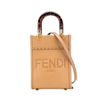 Fendi Pre-owned Mini Sunshine Shopper - Dames - Vintage Mini Tas - Beige - ONE Size - Leer - Vintage