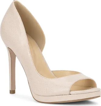 Jessica Simpson Kimli Half dOrsay Platform Pump in Chalk at Nordstrom, Size 9.5