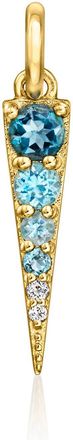 RS Pure by Ross-Simons White and Tonal Blue Topaz Geometric Charm in 14kt Yellow Gold