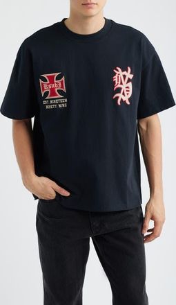 Ksubi League Ekcess Oversize Graphic T-Shirt in Black at Nordstrom, Size X-Large