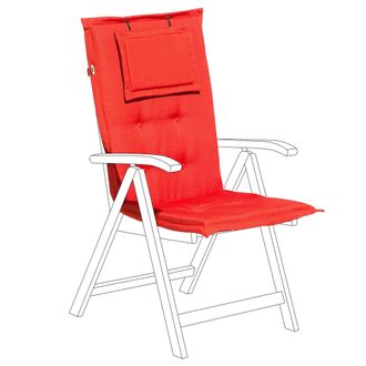 Beliani Coj&iacute;n Para Asiento Respaldo Para Exterior Acolchado Con Almohadilla Para Reposacabezas Rojo Claro Toscana