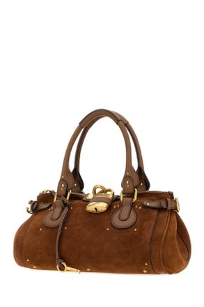 Chlo&eacute; Womens Brown Suede Paddington Shopping Bag Borse A Mano