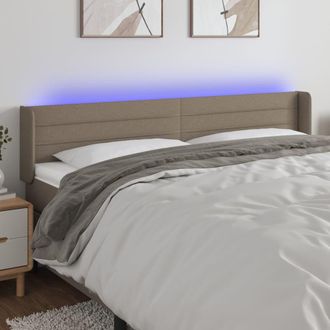 vidaXL Cabecero Con Led De Tela Gris Taupe 163x16x78/88 Cm Vidaxl