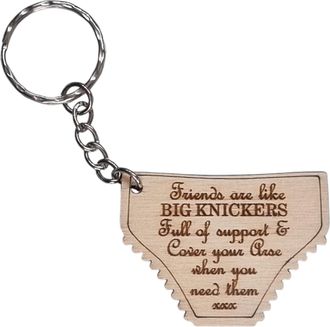 Generic Best Friend Keyring Funny Knickers Fob Friends Birthday Gift Wooden Key Chain (Friends Birch)