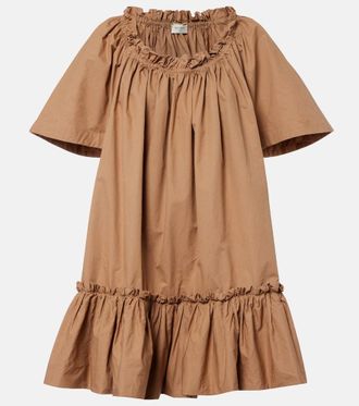 Saint Laurent Ruffled cotton minidress