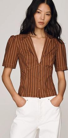 Maeve Short-Sleeve Blazer Top