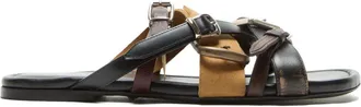 Acne Studios leren platte sandalen