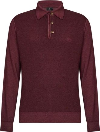 Etro T-shirts en Poloshirts - Heren - Polos - Rood - XL - Wol - Tops