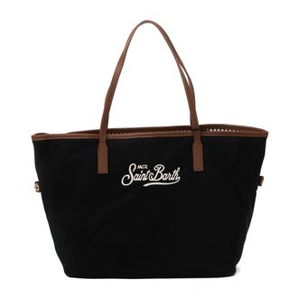 MC2 Saint Barth Black City Bag Soft-Structured Nylon Tote Bag