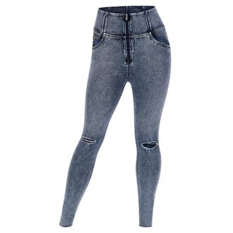 Freddy Jeans push up WR.UP 7/8 curvy vita alta denim marble wash