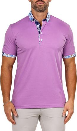 Maceoo Newton Marthyr0031 Purple Button-Down Piqu&eacute; Polo at Nordstrom, Size 6