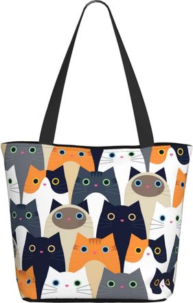AOOEDM Cute Cats Lovely Kitty Ladies Shopping Bag 13x11x7in.The Perfect ValentineS Day Gift.It Is The Best ValentineS Day Gift For Mom, Daughter, Wife,Etc