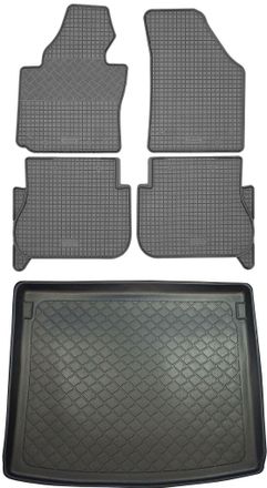 OEM Volkswagen Caddy Life / Caddy Comfortline Y Trendline Kombi (5 Puertas) De 2004 A 2010 / 08.2010 Set - Alfombrillas De Goma Para Coche + Alfombrilla P