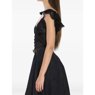 Self Portrait Top Nero-Donna