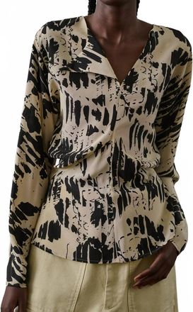 SOEUR Feryel Blouse In Pale Yellow Black