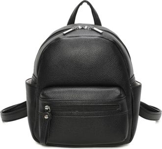Generic Classic Small Backpack, Vegan Leather Casual Daypack with Front Pocket, (Black)
