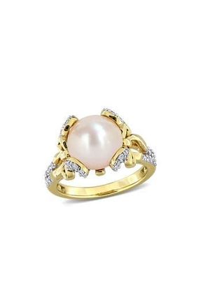 Delmar 10-10.5mm Cultured Freshwater Pearl & White Topaz Ring at Nordstrom Rack, Size 9