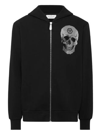 Philipp Plein Felpa con strass e cappuccio - Nero
