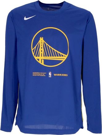 Nike Golden State Warriors Langarm T-Shirt - Heren - Sportshirts - Blauw - XL - Polyester - Fitness
