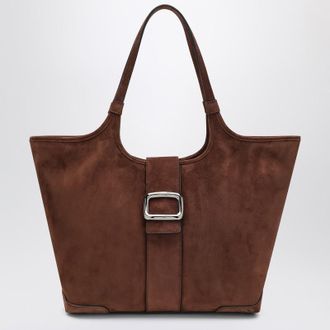 Roger Vivier Viv Choc Medium Shopping Bag In Suede