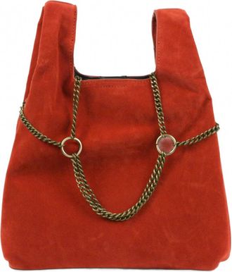 Street Level Womens Tote With Chain Detail Bag In Red
