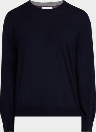 Brunello Cucinelli Mens Fine Gauge Crewneck Sweater
