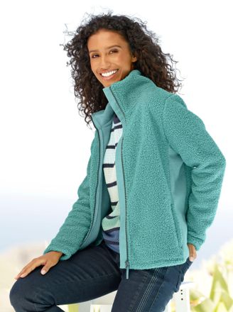 Heine Langjacke HEINE, Damen, Gr. 34, gr&uuml;n (salbei), 100% Polyester, unifarben, Jacken Langjacke