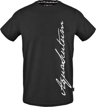 Aquascutum Heren Script Logo T-Shirt (Zwart)