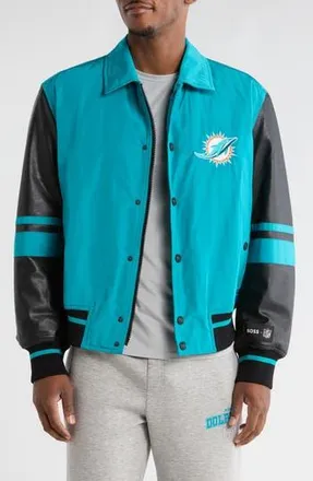 BOSS x NFL Miami Dolphins Cutback Varsity Jacket in Open Grn at Nordstrom Rack, Size Xxx-Large