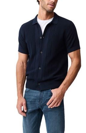 Rodd & Gunn Cobb River Short Sleeve Knit Button-Up Shirt in Midnight at Nordstrom, Size Xxx-Large
