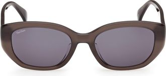 Max Mara 54mm Oval Sunglasses in Shiny Light Brown/smoke at Nordstrom
