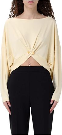 Elisabetta Franchi Dames Truien Collectie - Dames - Longsleeves - Geel - M - Tops