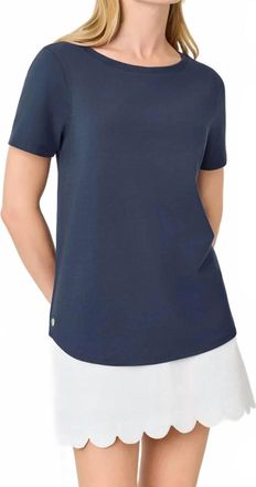 Lilly Pulitzer Key West Top In Low Tide Navy