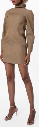 Burberry Tailored Wool Zipped Mini Dress, Brand Size 4 ( US Size 2 )