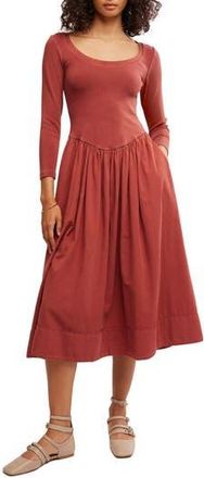 Free People Aelia Long Sleeve Maxi Dress in Mahogany at Nordstrom Rack, Size Medium