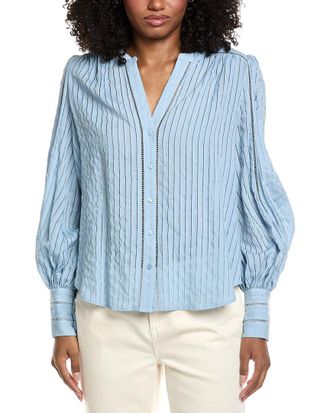 L'agence Lagence Kiera Ladder Trim Blouse