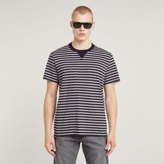 G-Star T-Shirt G-STAR Nifous Stripe, Herren, Gr. XXL, schwarz (dk schwarz, grau alloy stripe), Jersey, Obermaterial: 100% Baumwolle, gestreift, regular fit, 